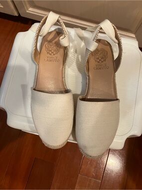 Vince Camuto Cream Espadrille Slingback Flats